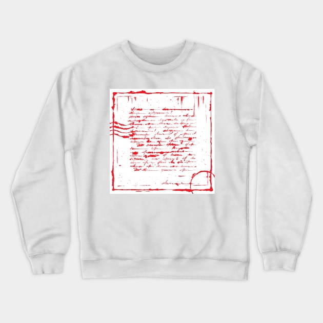 Red Unreadable letter. Crewneck Sweatshirt by ArchiTania